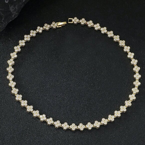 Jewelry - Elegant Women's Flower Brass Luxury Jewelry Set